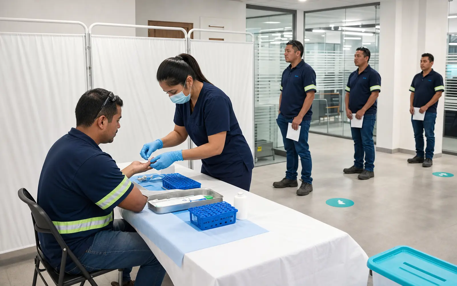 Jornada de toma de muestras organizada para trabajadores dentro de una empresa